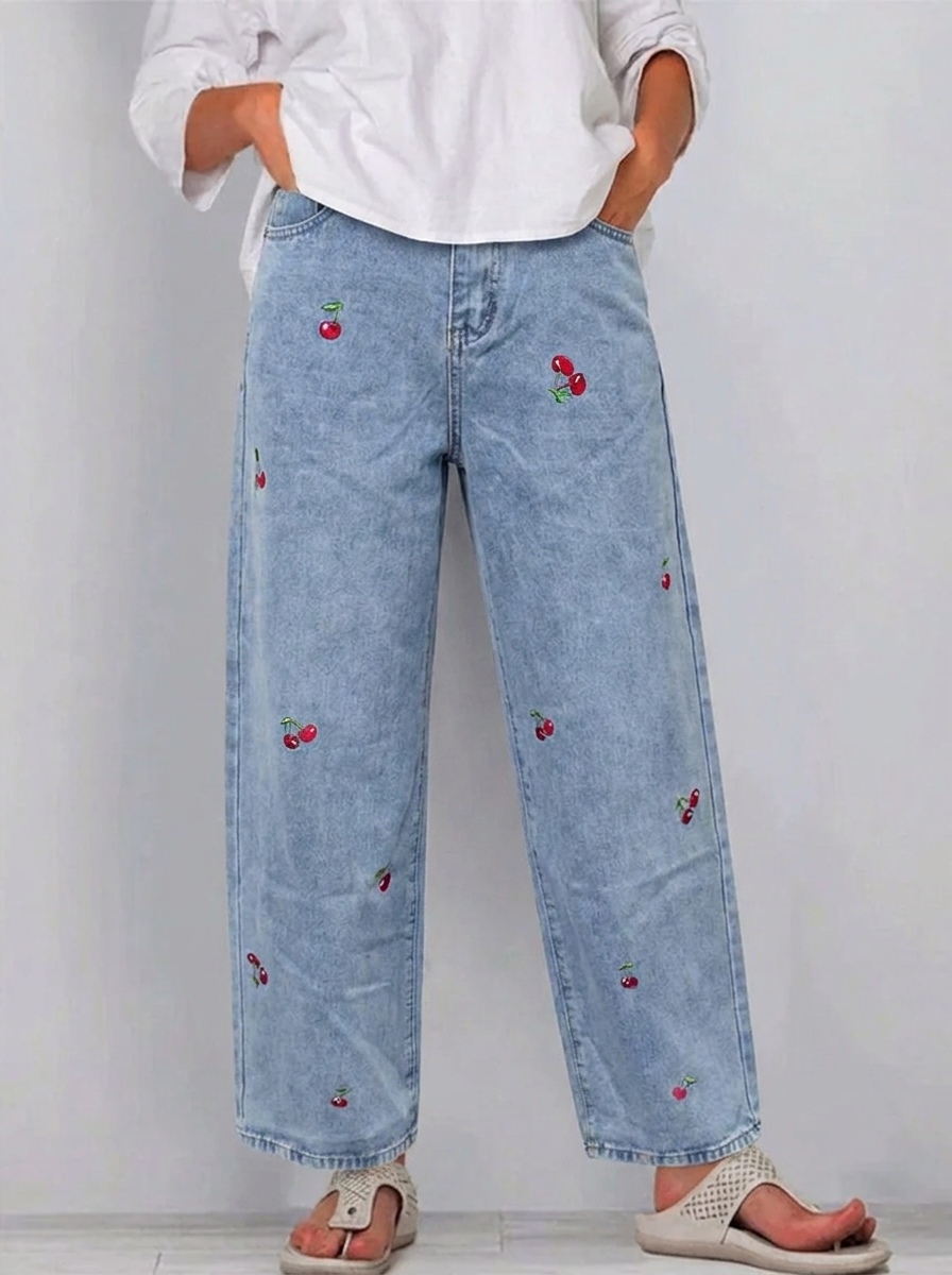 Damen Stretch-Jeans im Regular-Schnitt mit Taschen in Blau