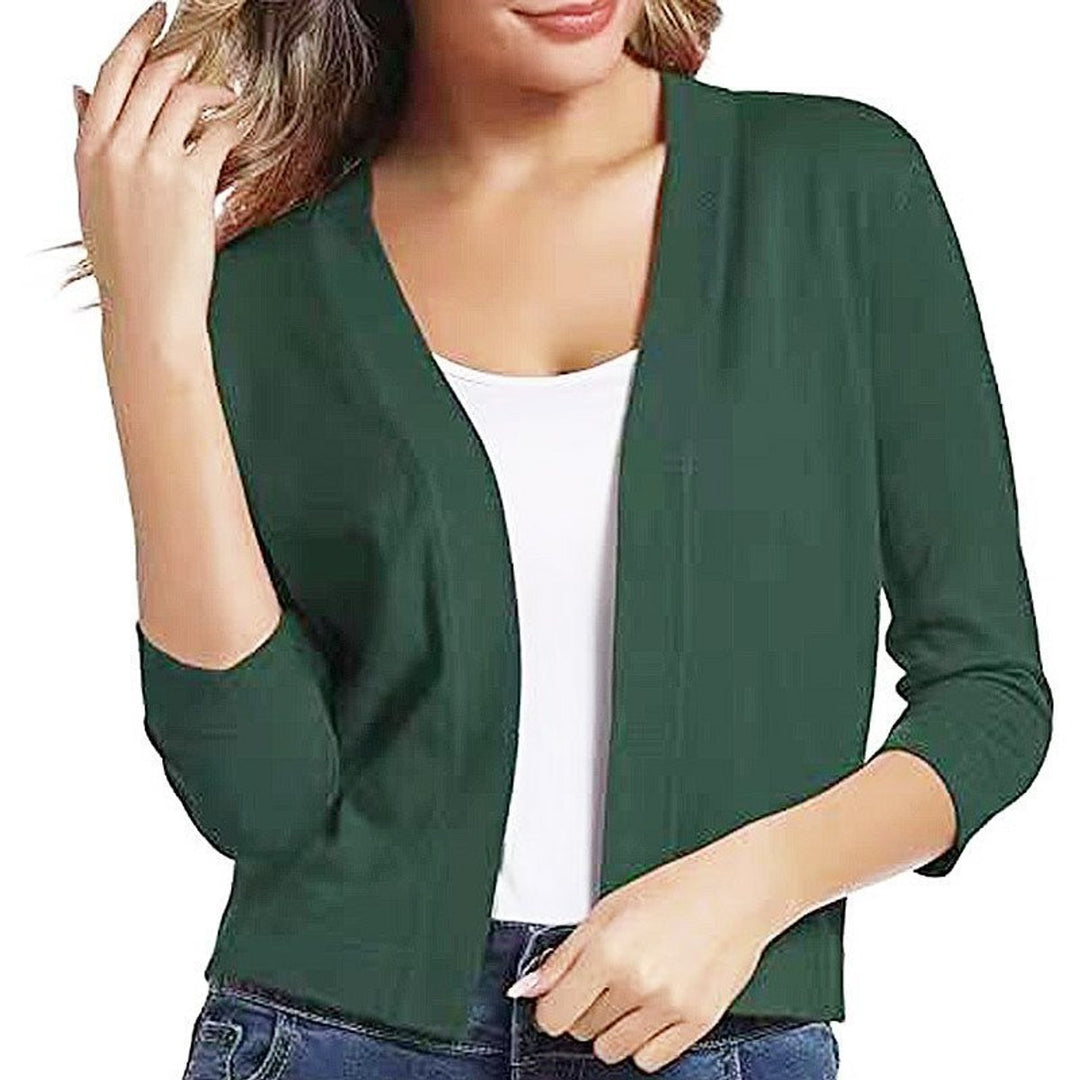 Damen Strickjacke 3/4-Ärmel mit offener Front (21)