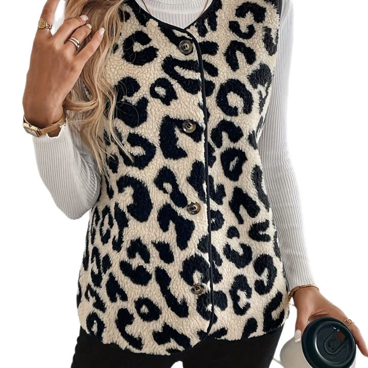 Damen Strickjacke ärmellos im Musterlook