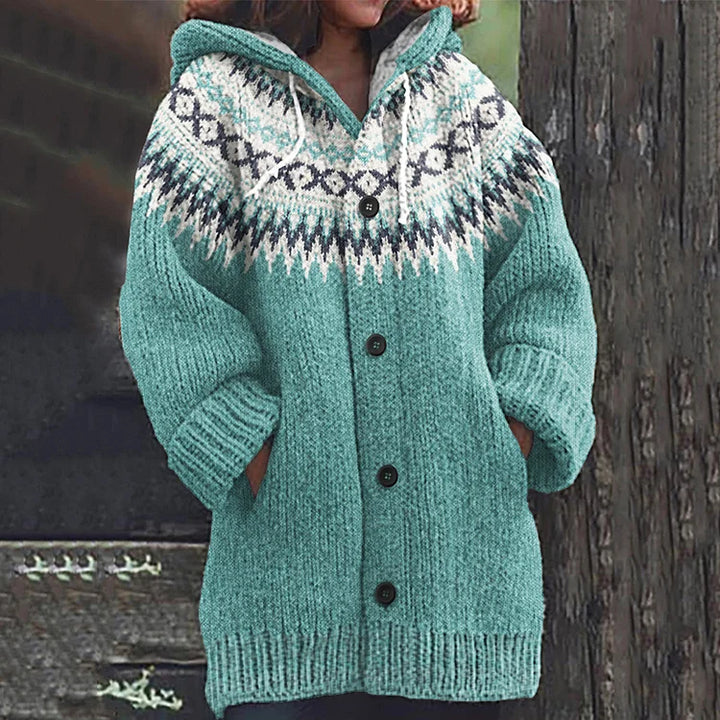 Damen Strickjacke aus feiner Wolle in Hellblau