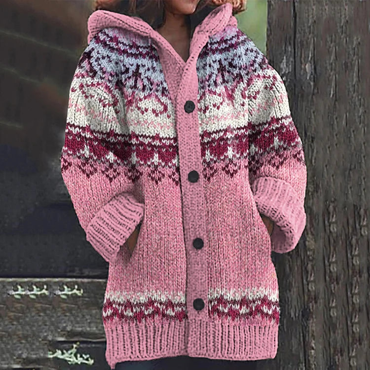 Damen Strickjacke aus feiner Wolle in Rosa