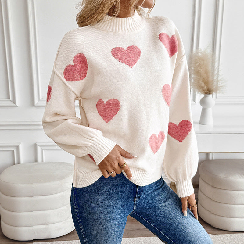 Damen Strickjacke aus Feinstrick mit Herz-Intarsien