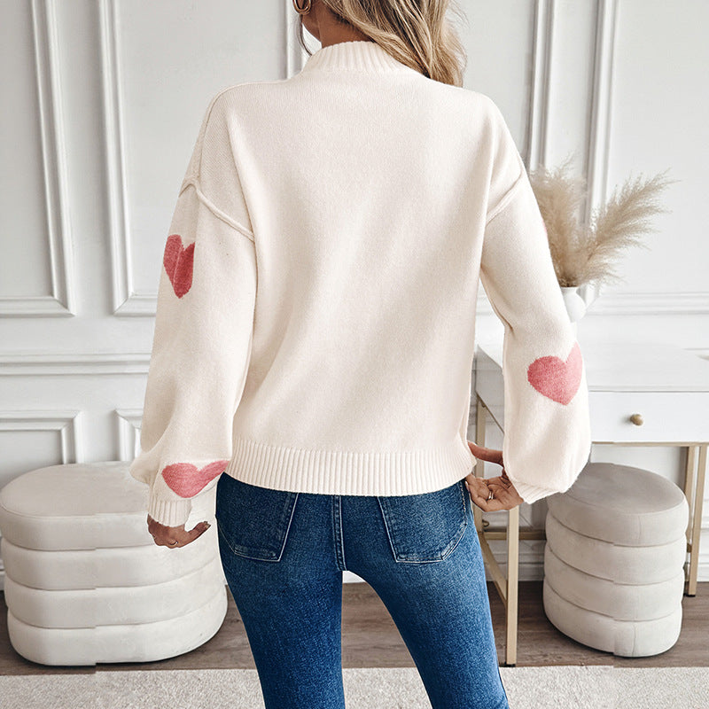 Damen Strickjacke aus Feinstrick mit Herz-Intarsien (2)