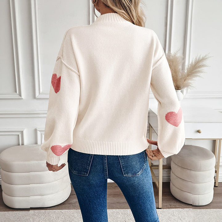 Damen Strickjacke aus Feinstrick mit Herz-Intarsien (2)