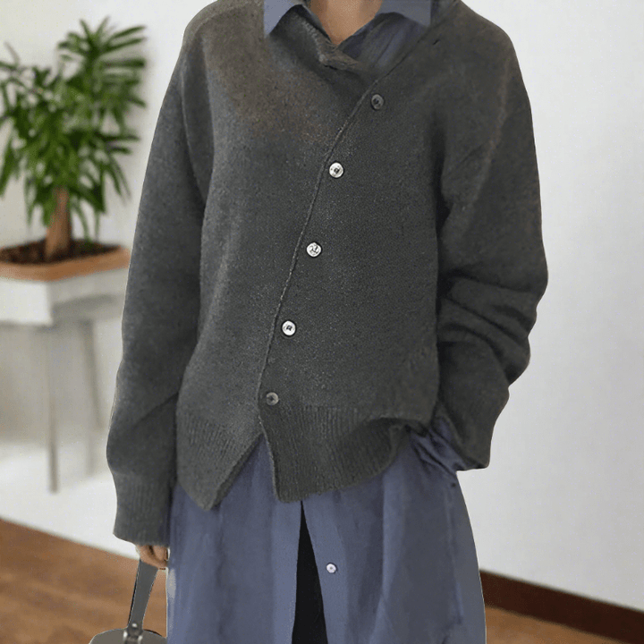 Damen Strickjacke aus weichem Material zum Schichten in Grau
