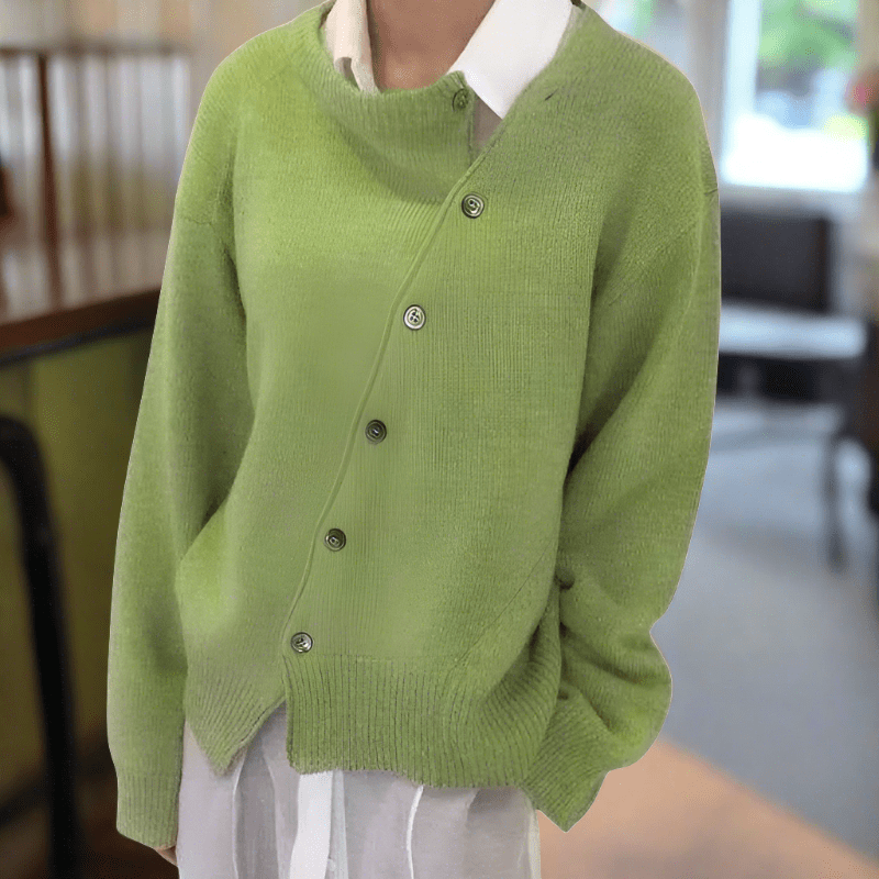 Damen Strickjacke aus weichem Material zum Schichten in Grün