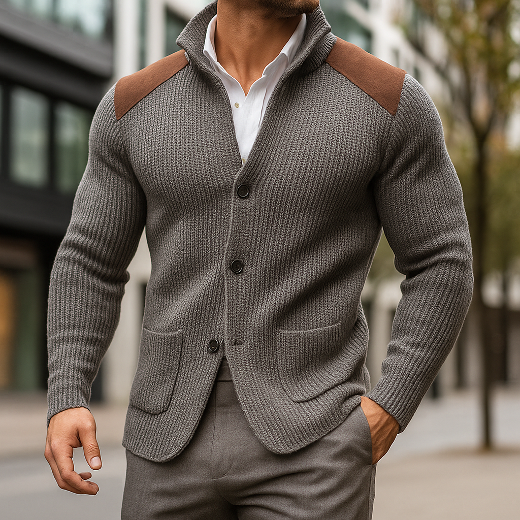 Damen Strickjacke elegant strukturiert für Herbst in Grau