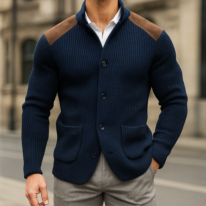Damen Strickjacke elegant strukturiert für Herbst in Marineblau