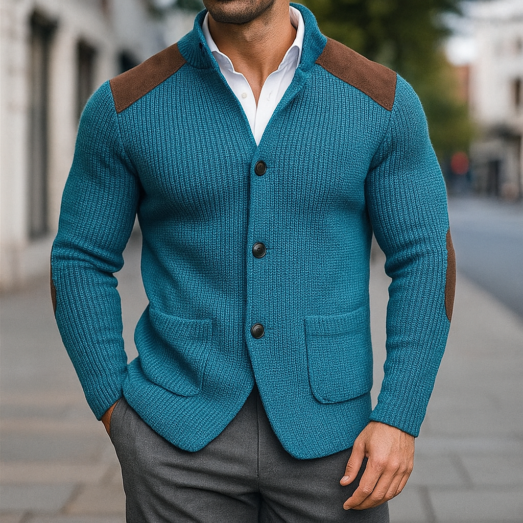 Damen Strickjacke elegant strukturiert für Herbst in Seeblau