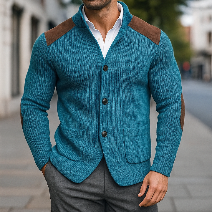 Damen Strickjacke elegant strukturiert für Herbst in Seeblau