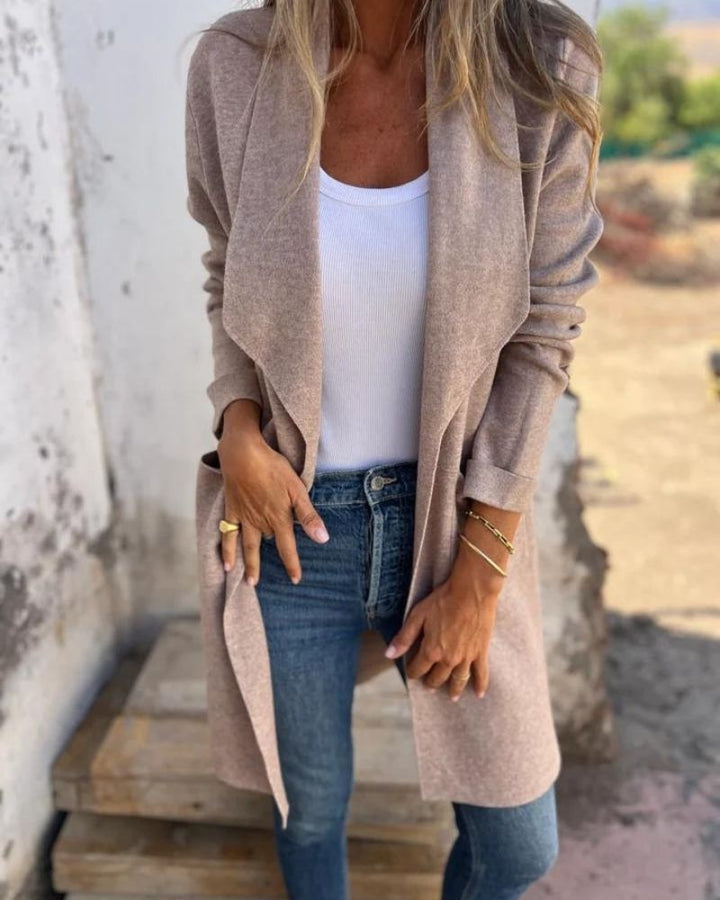 Damen Strickjacke im eleganten Cardigan-Stil in Aprikose