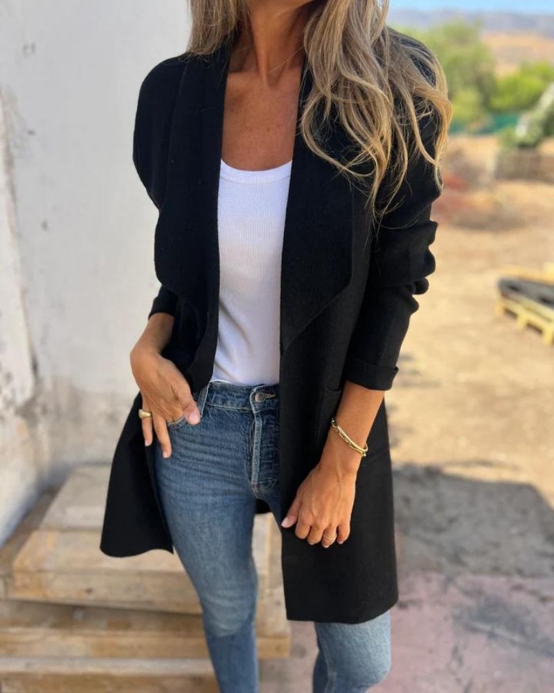 Damen Strickjacke im eleganten Cardigan-Stil in Schwarz