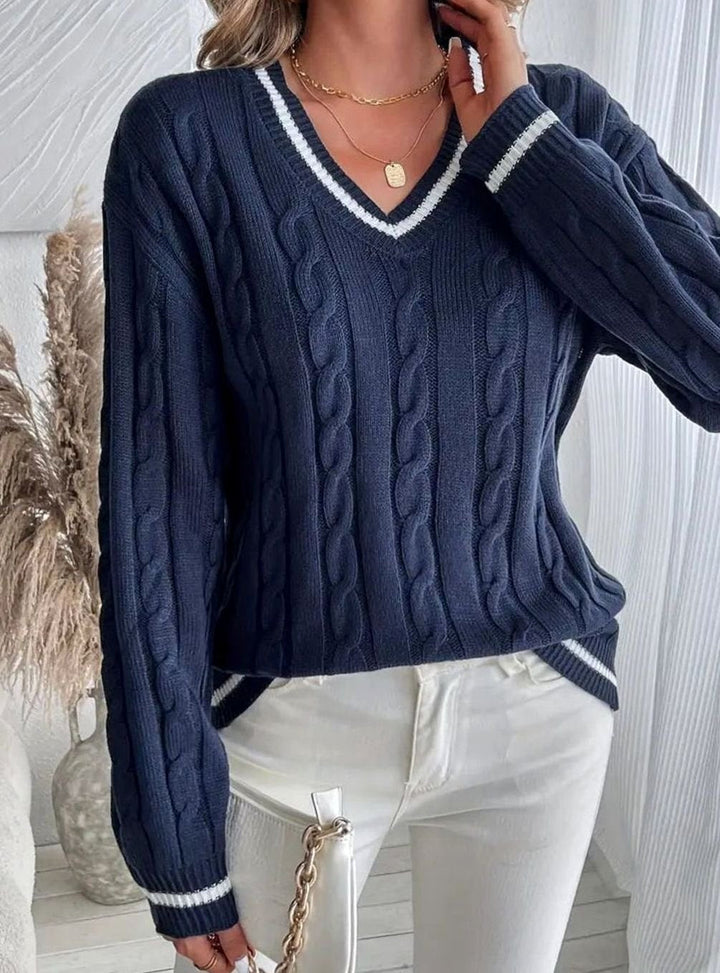 Damen Strickjacke im Zopfmuster mit Langärmeln (4)