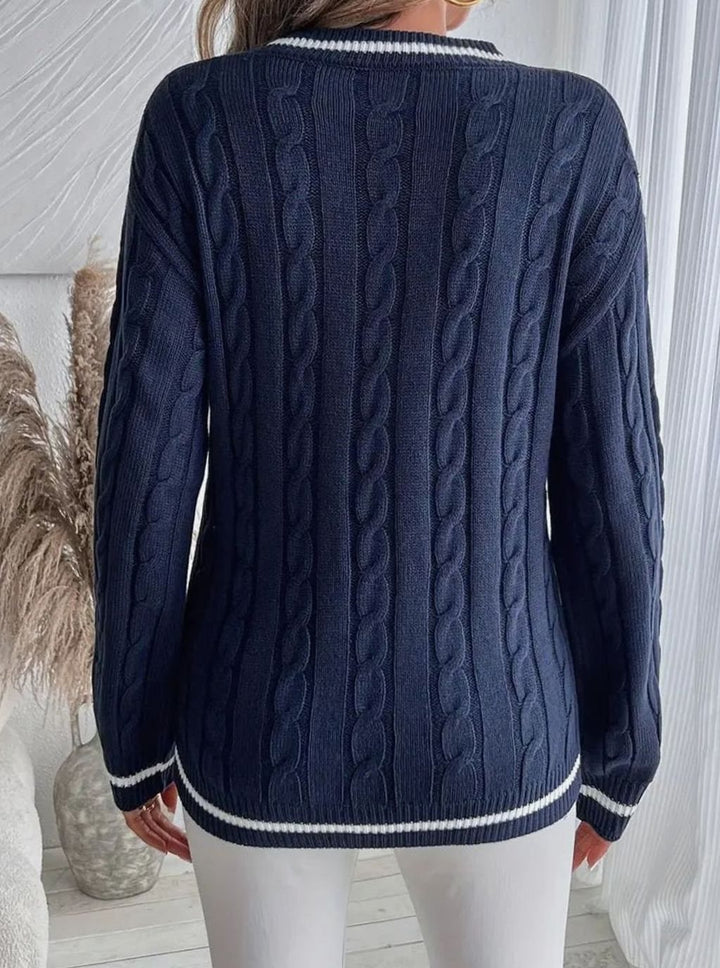 Damen Strickjacke im Zopfmuster mit Langärmeln (5)