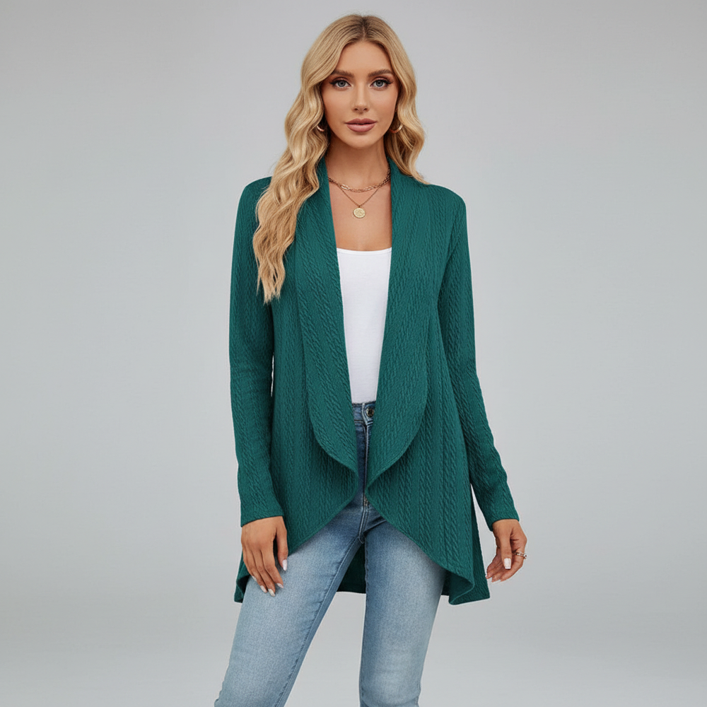 Damen Strickjacke in Hüftlänge mit lässiger Eleganz (2)