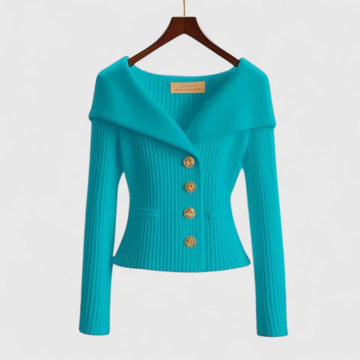 Damen Strickjacke in Klassischer Eleganz in Blau