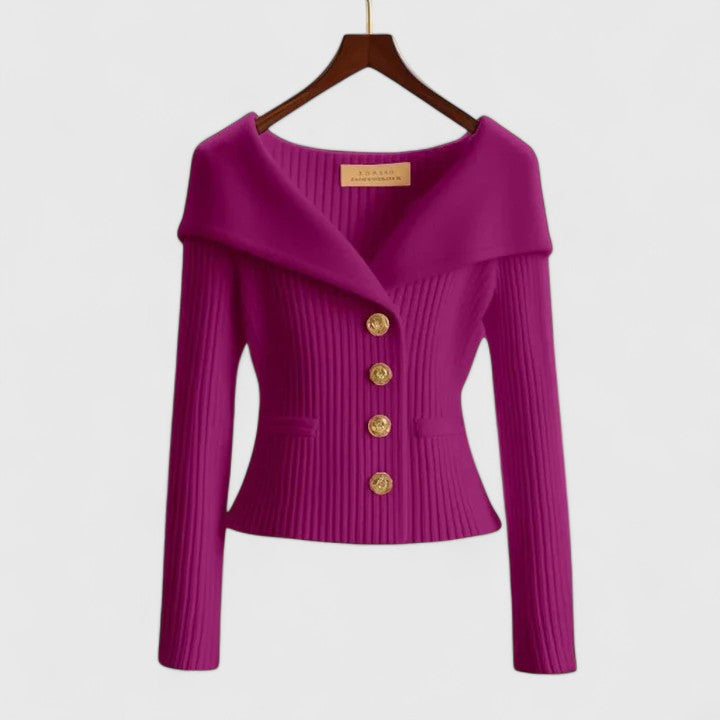Damen Strickjacke in Klassischer Eleganz in Lila