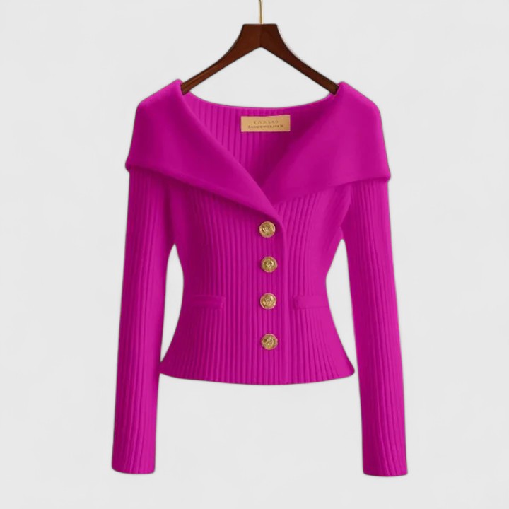 Damen Strickjacke in Klassischer Eleganz in Rosa