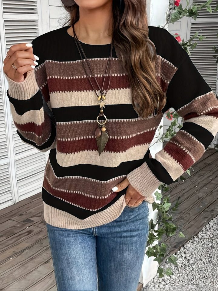 Damen Strickjacke Klassisch Gestreift für jeden Tag (10)