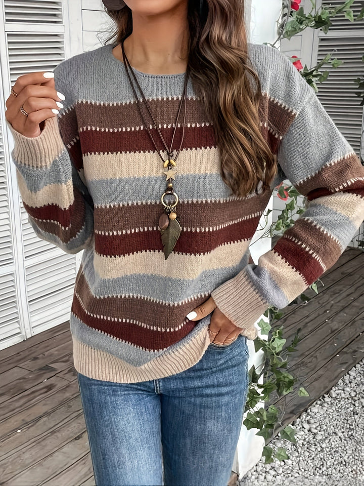 Damen Strickjacke Klassisch Gestreift für jeden Tag (4)