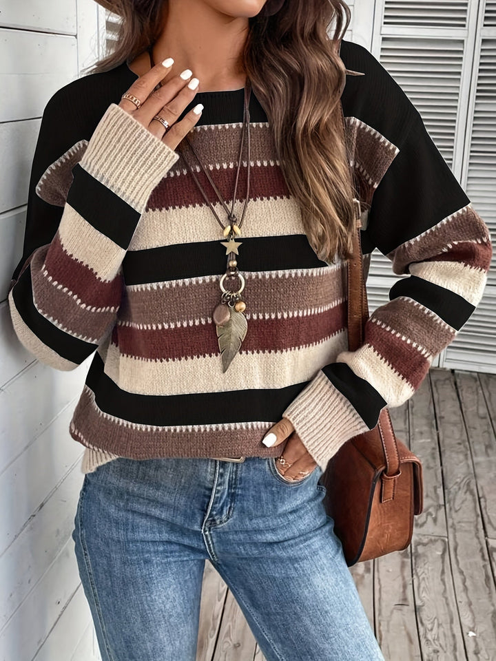 Damen Strickjacke Klassisch Gestreift für jeden Tag (9)