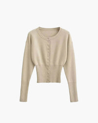 Alina | Damen Strickjacke kurz elegant mit Rippenstruktur