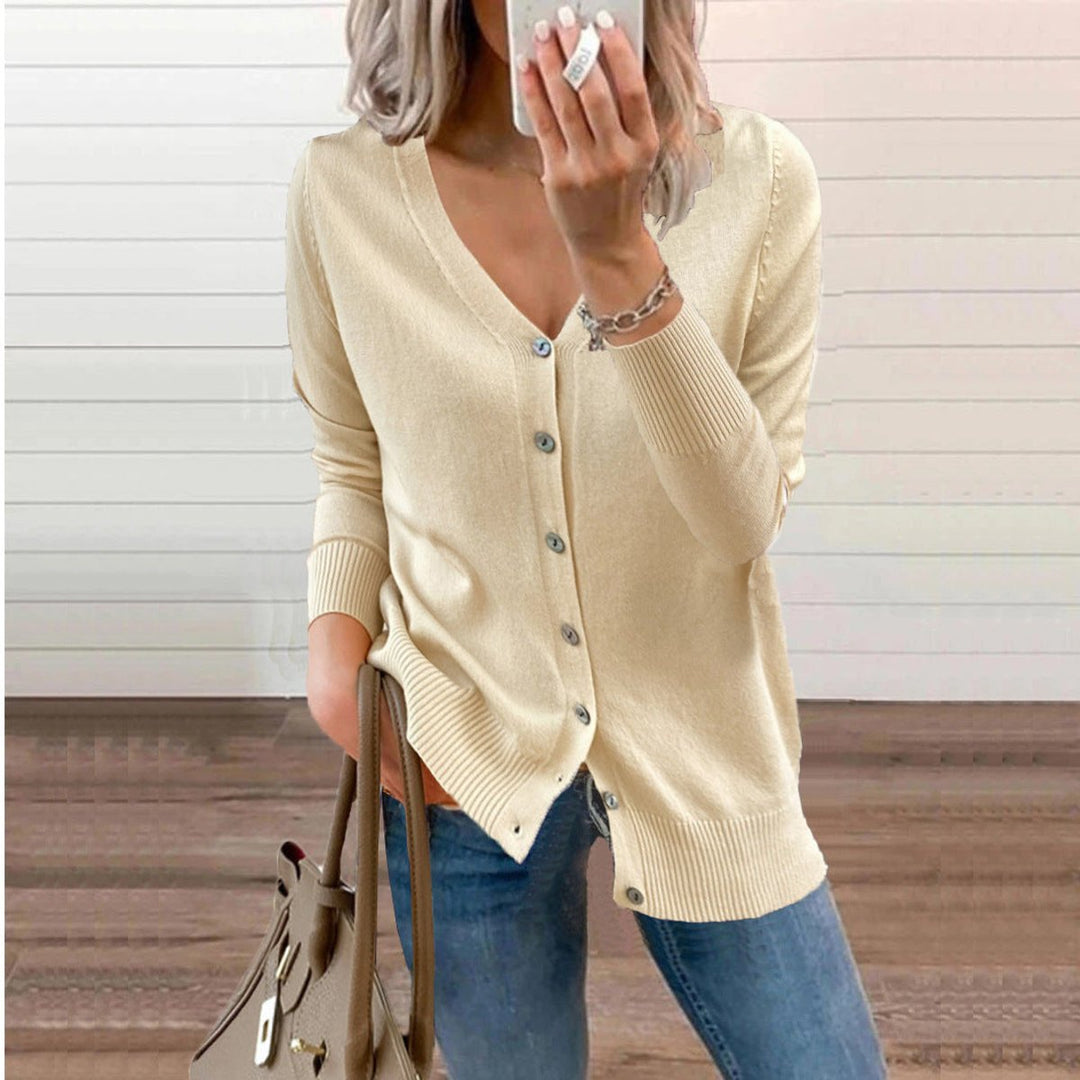 Damen Strickjacke Langarm mit V-Ausschnitt (15)