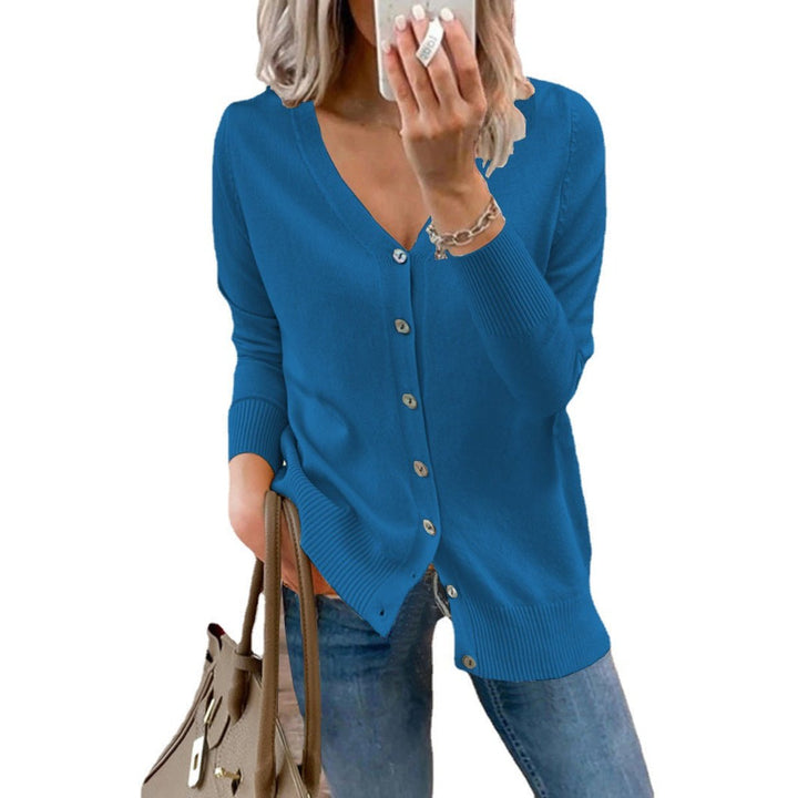Damen Strickjacke Langarm mit V-Ausschnitt (16)