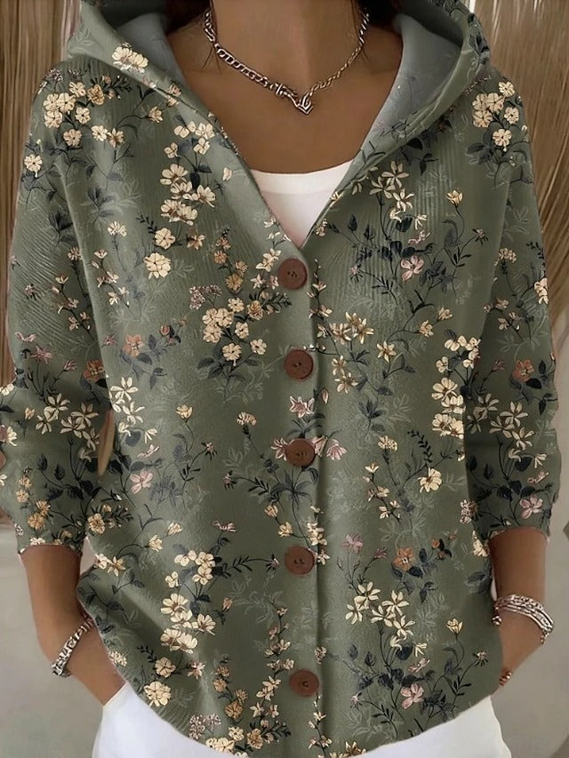 Damen Strickjacke Langform im Lagenlook in Dunkelgrün