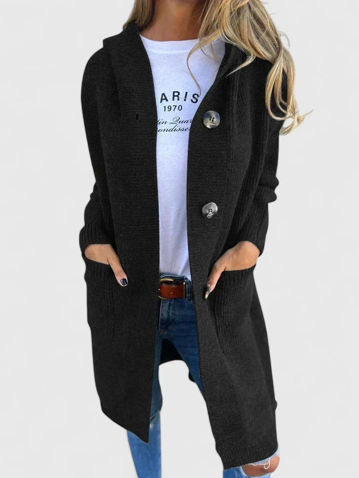 Damen Strickjacke Longline für den Herbst in Schwarz