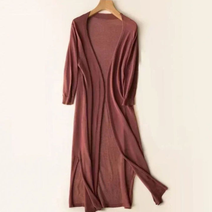 Damen Strickjacke Maxi fließend zum Überziehen in Rosa