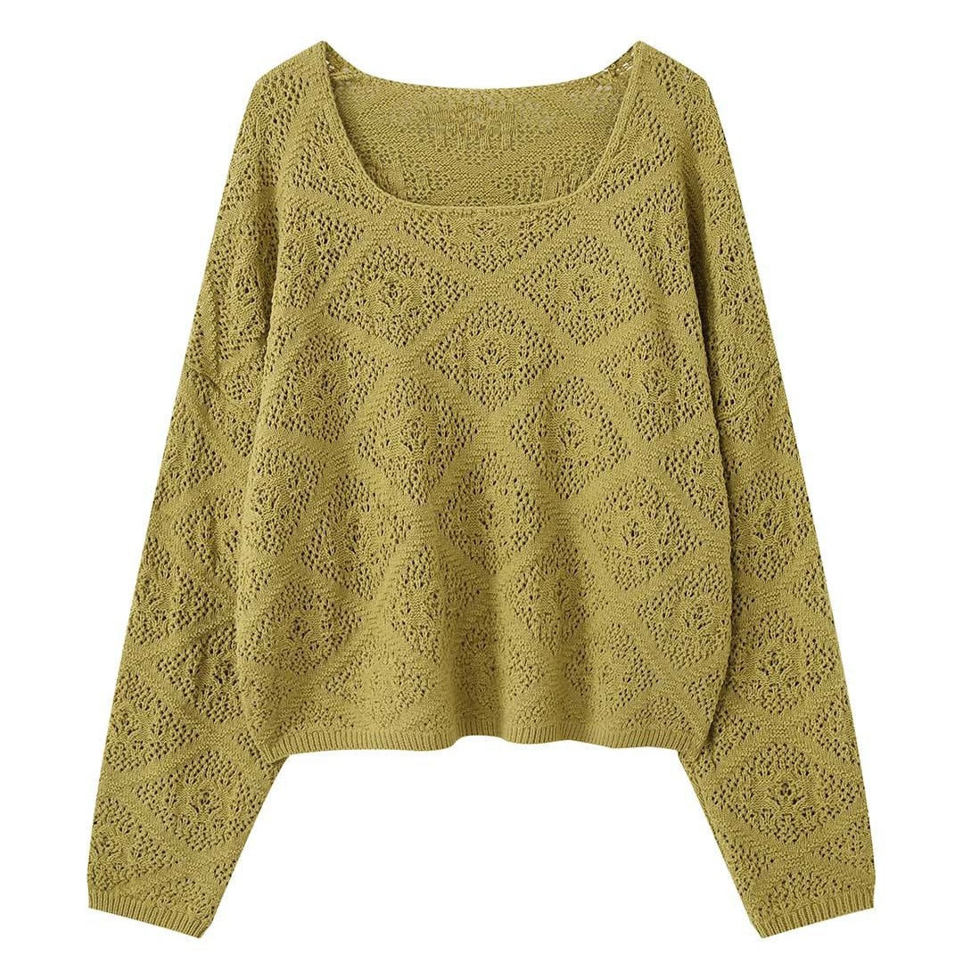Damen Strickjacke mit Ajourmuster zum Layering (5)