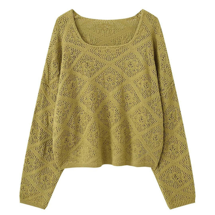 Damen Strickjacke mit Ajourmuster zum Layering (5)