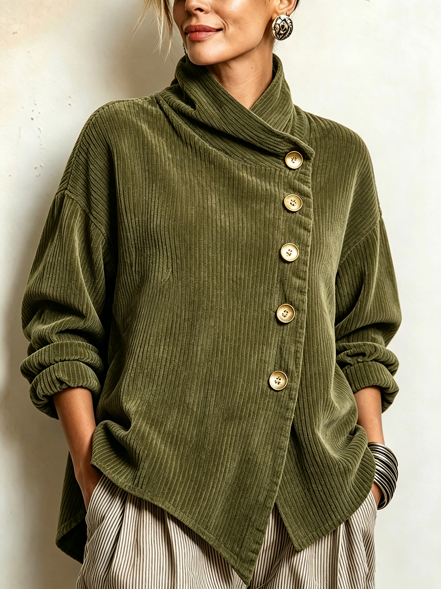 Damen Strickjacke mit Hochkragen im Vintage-Stil