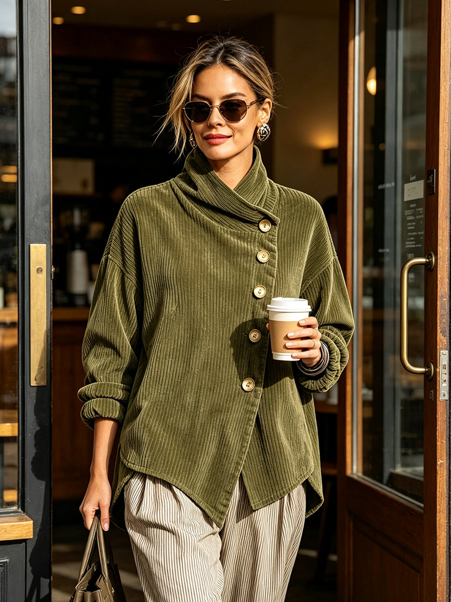 Damen Strickjacke mit Hochkragen im Vintage-Stil (3)
