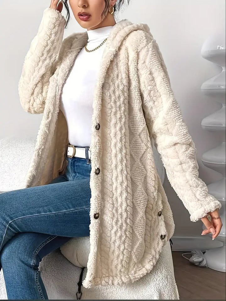 Damen Strickjacke mit Kapuze im Strukturlook (11)