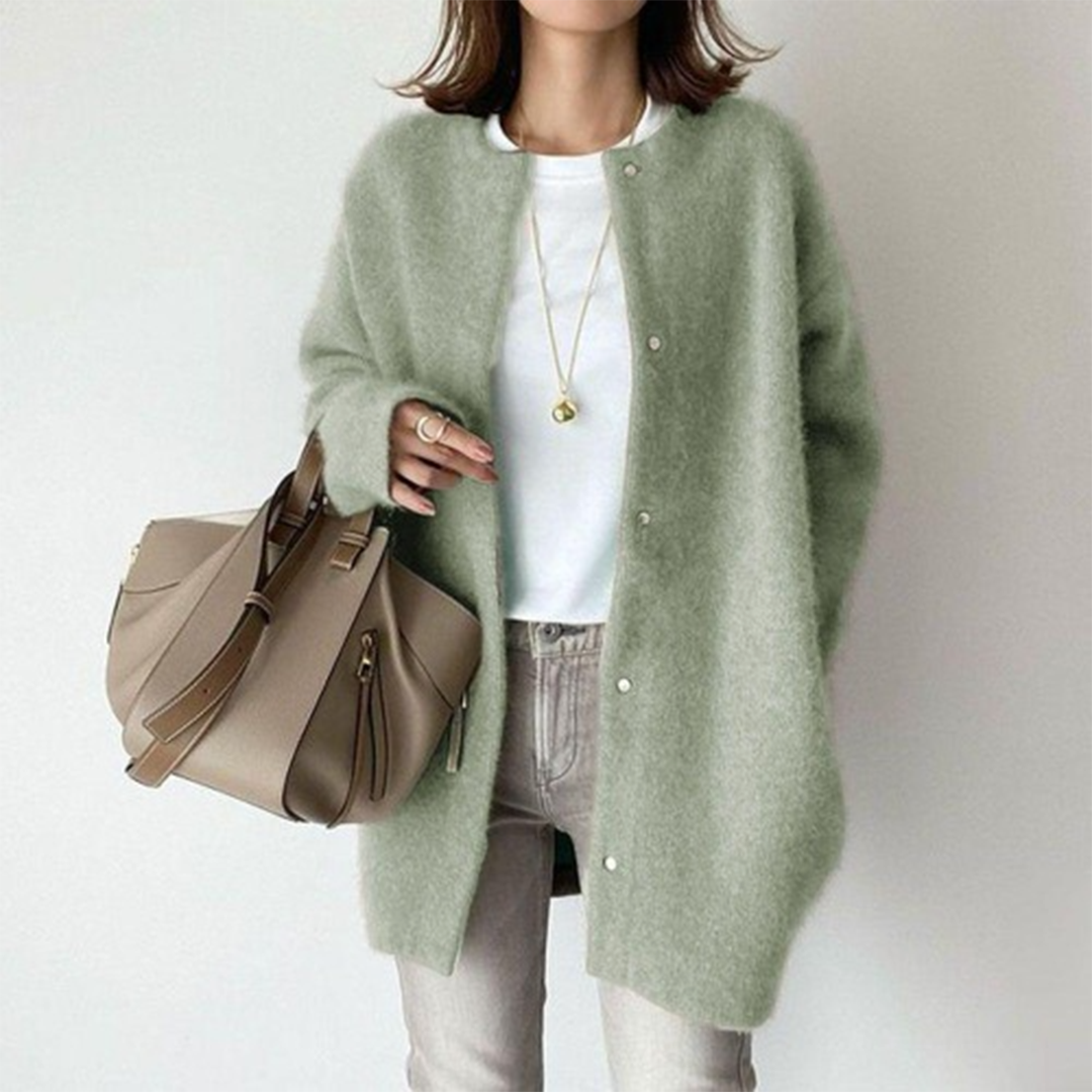 Damen Strickjacke mit Knöpfen zum Lagenlook (17)