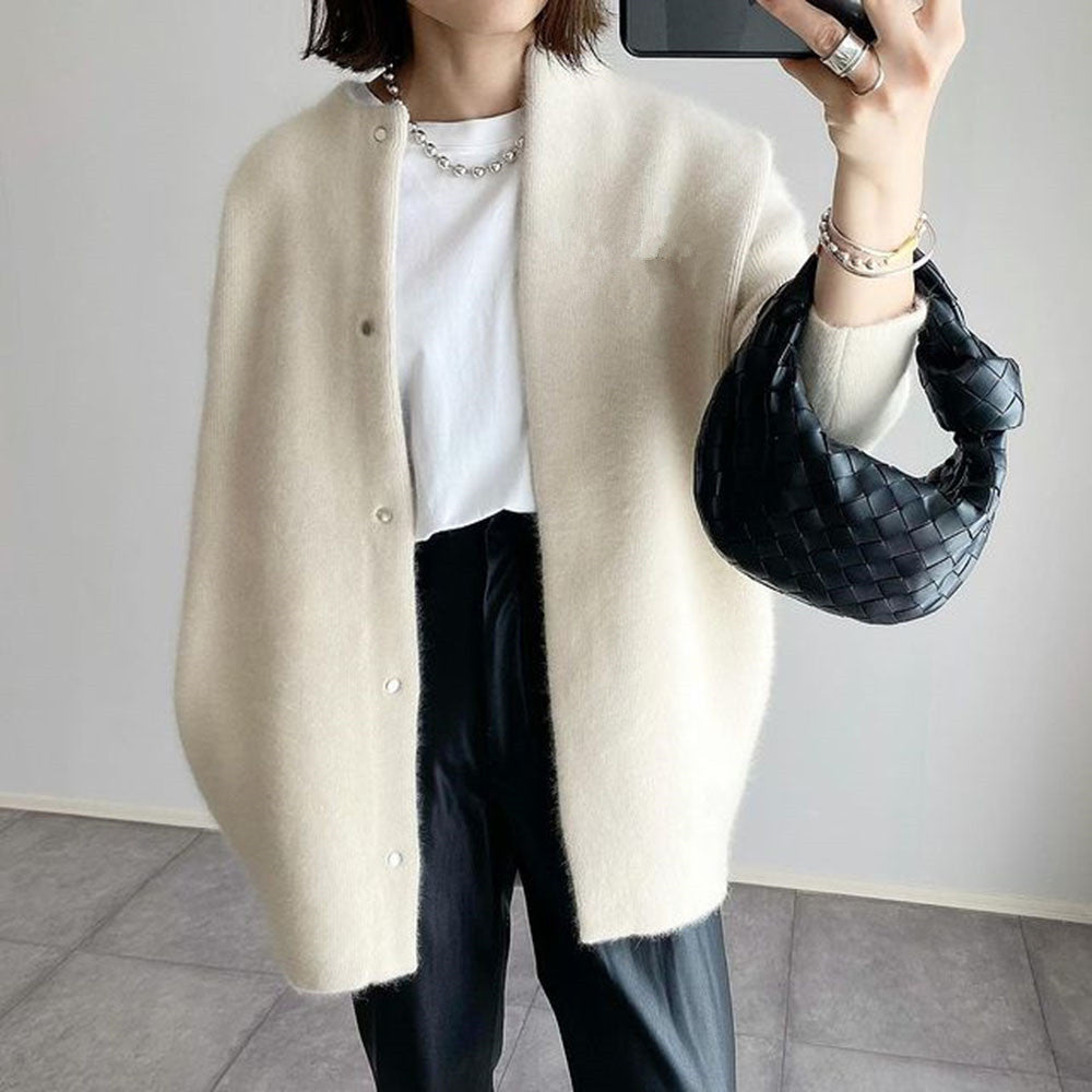 Damen Strickjacke mit Knöpfen zum Lagenlook (8)
