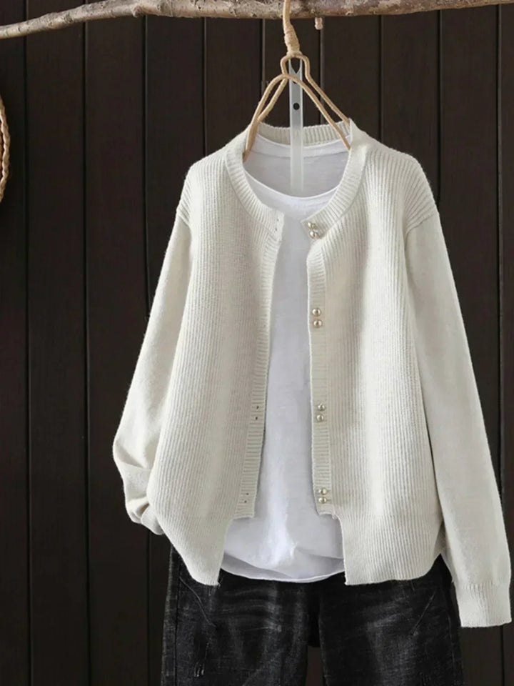 Damen Strickjacke mit lässigem Schnitt für Herbst in Beige