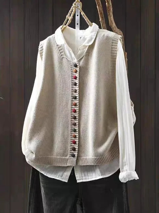Damen Strickjacke mit lockerer Passform für Herbst in Offwhite