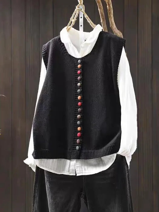 Damen Strickjacke mit lockerer Passform für Herbst in Schwarz