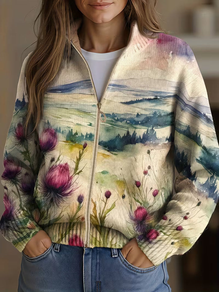 Damen Strickjacke mit Muster für Herbst
