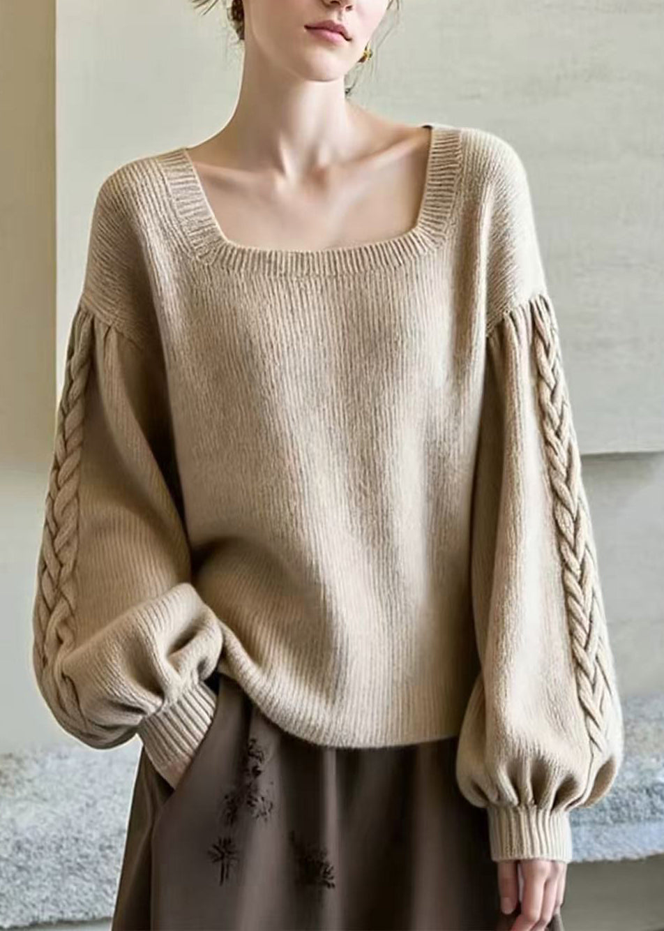 Damen Strickjacke mit Puffärmeln für vielseitiges Styling (3)