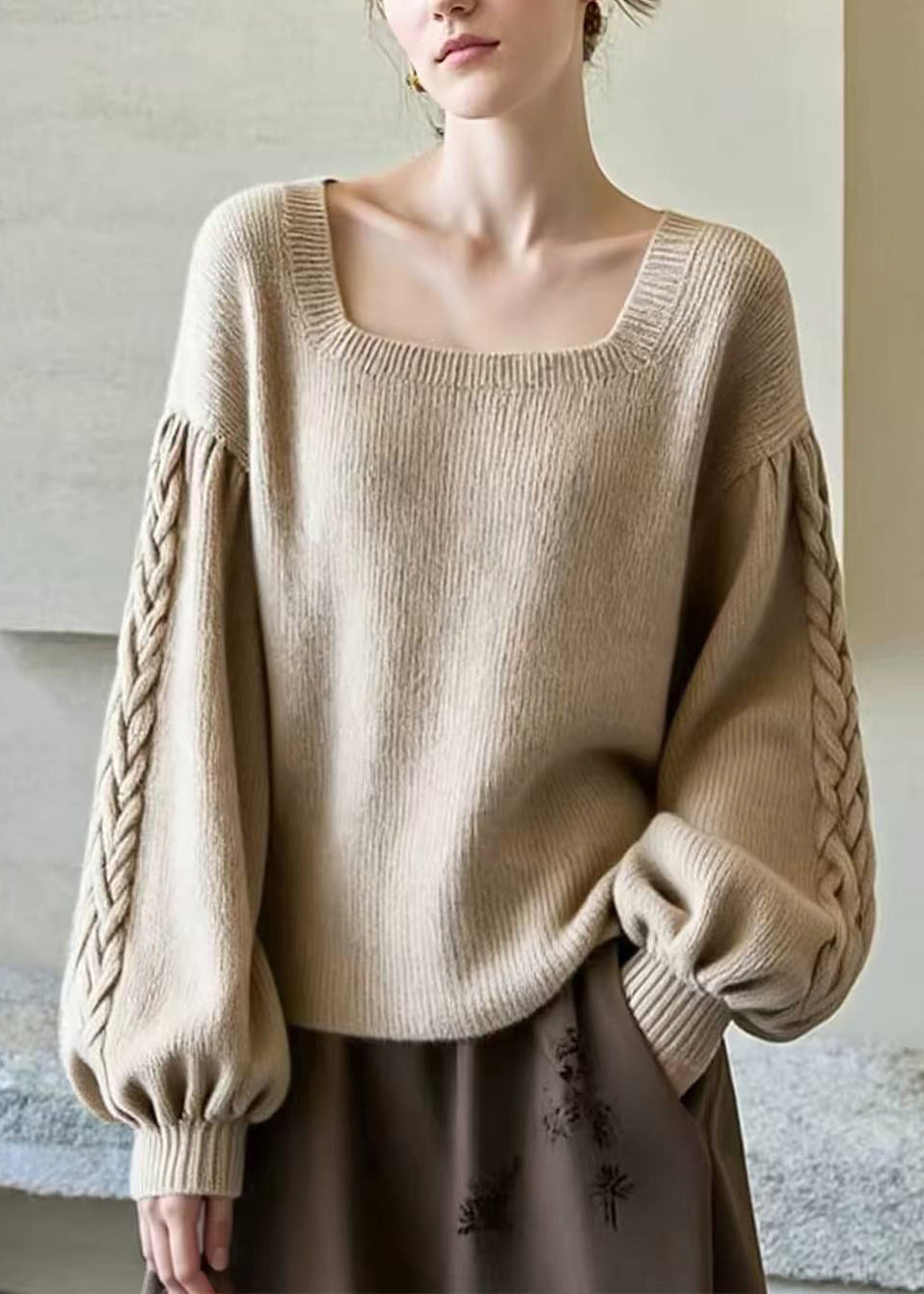 Damen Strickjacke mit Puffärmeln für vielseitiges Styling (5)