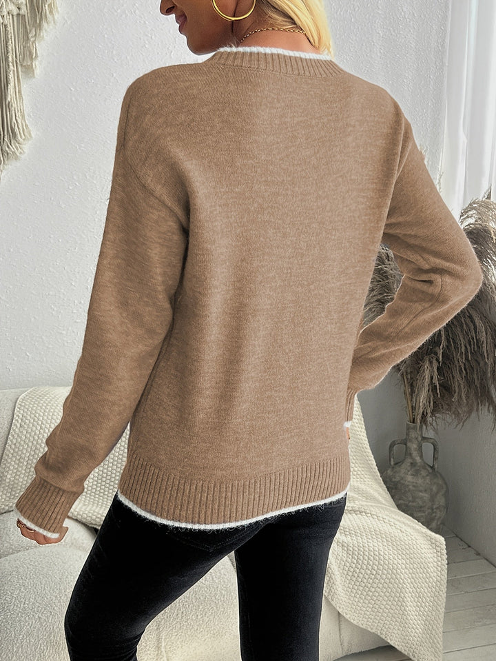 Damen Strickjacke mit Schneeflocken für Winter (15)