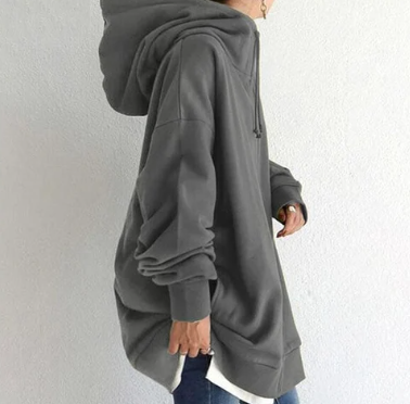 Damen Strickjacke Oversize mit Reißverschluss