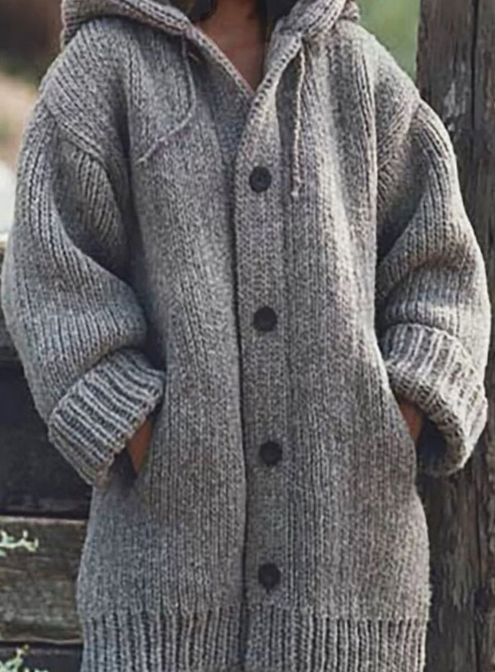 Damen Strickjacke Oversized aus Grobstrick für Herbst in Grau