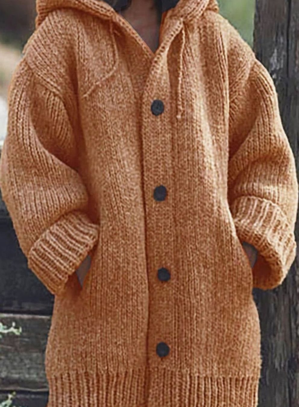 Damen Strickjacke Oversized aus Grobstrick für Herbst in Orange