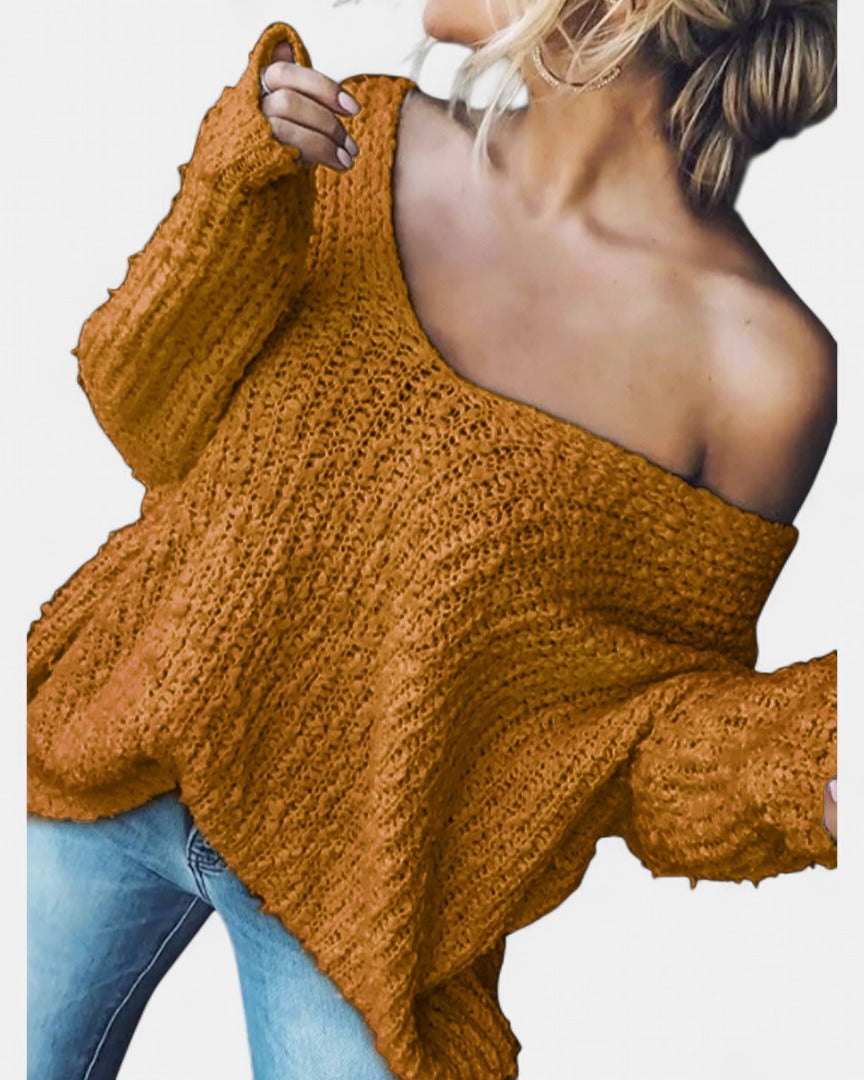 Damen Strickjacke Oversized aus Grobstrick in Orange