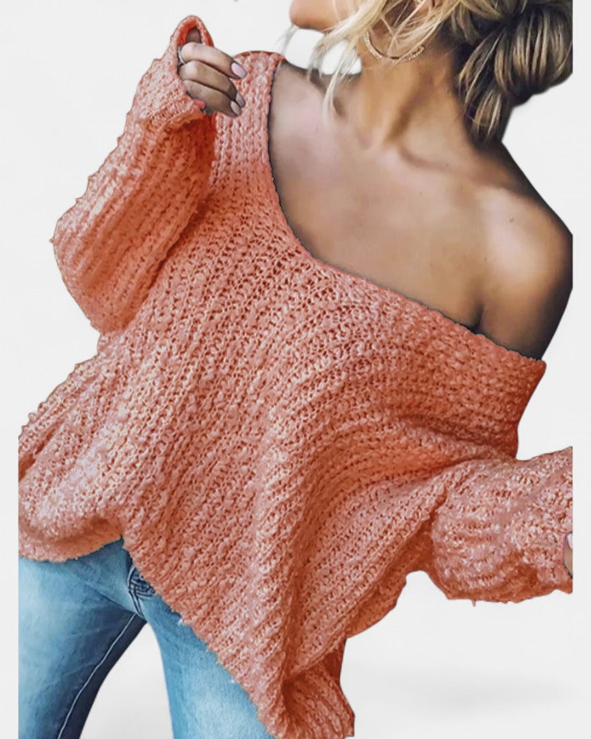 Damen Strickjacke Oversized aus Grobstrick in Rosa